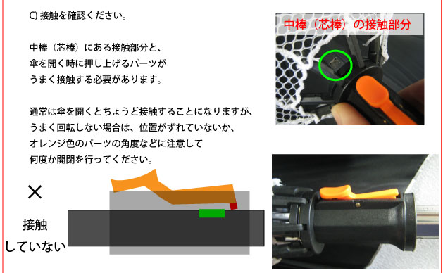 扇風機傘　注意３