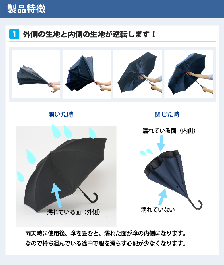 外側の生地と内側の生地が逆転します