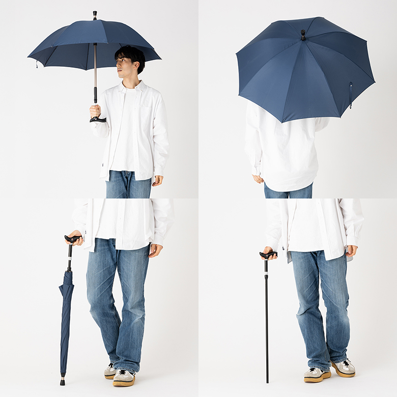 つえがさ つえ傘 ステッキブレラ 傘の中に杖 【日傘と傘の専門店リーベン】