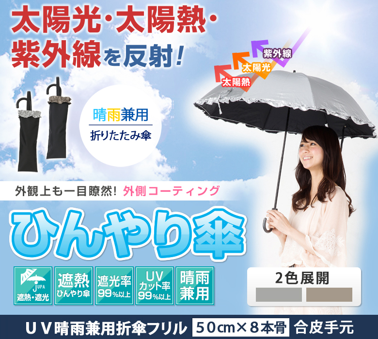 UV晴雨兼用折傘フリル
