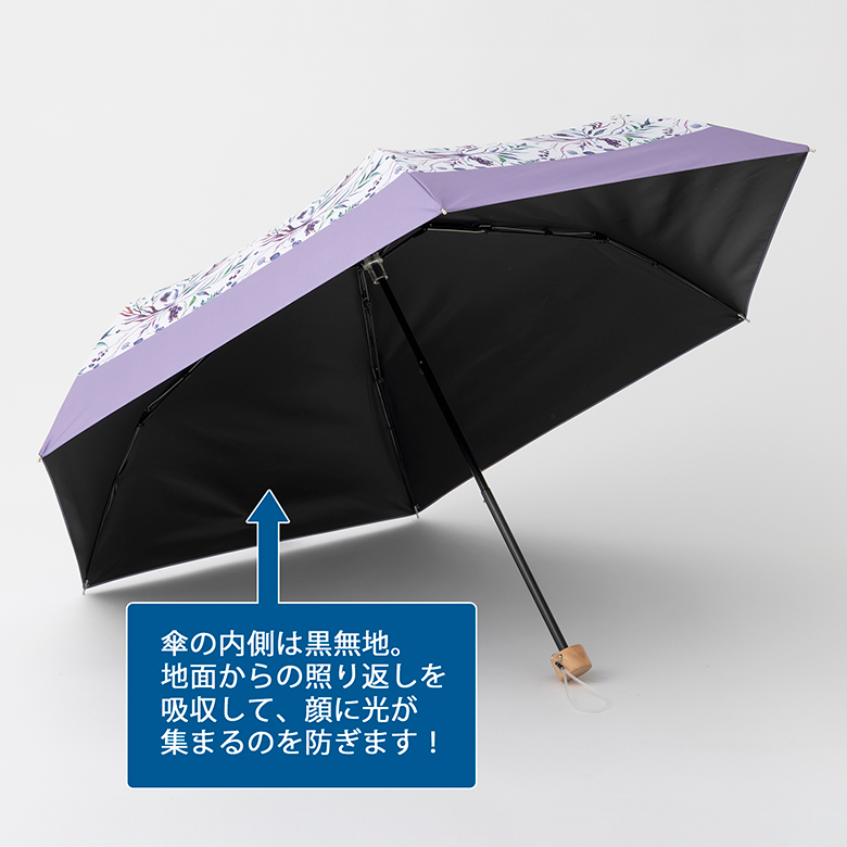 アナスイ×ジョシーズランウェイ・晴雨兼用傘・内側黒（遮熱・遮光・UV／ブルー アナスイ×ジョシーズランウェイ・晴雨兼用傘・内側黒（遮熱
