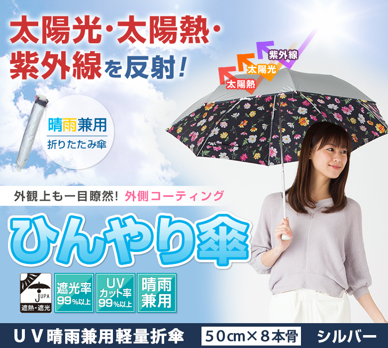 日傘　折りたたみ傘  コンパクト　晴れ雨兼用　UVカット99% 以上　遮光 収納