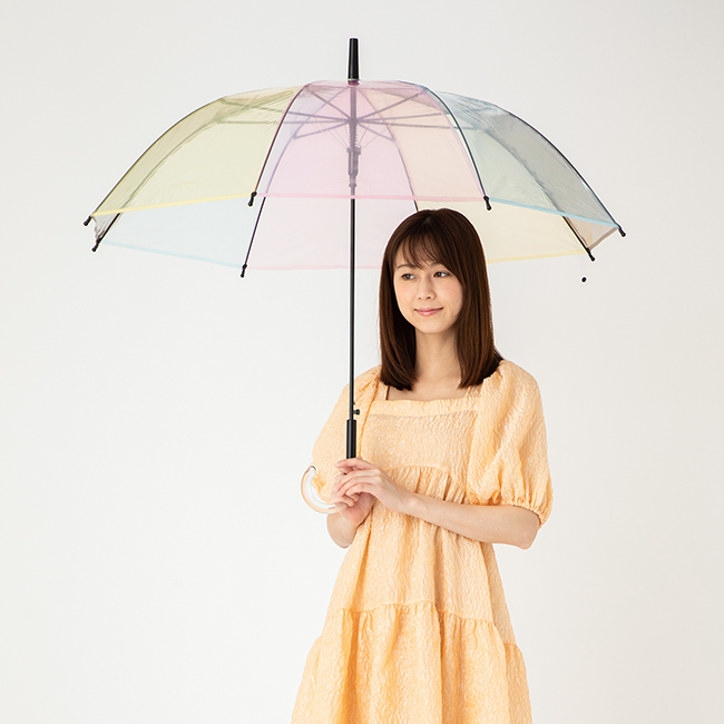 透明カラフルジャンプ傘 60cm×8本 ビニール傘 【日傘と傘の専門