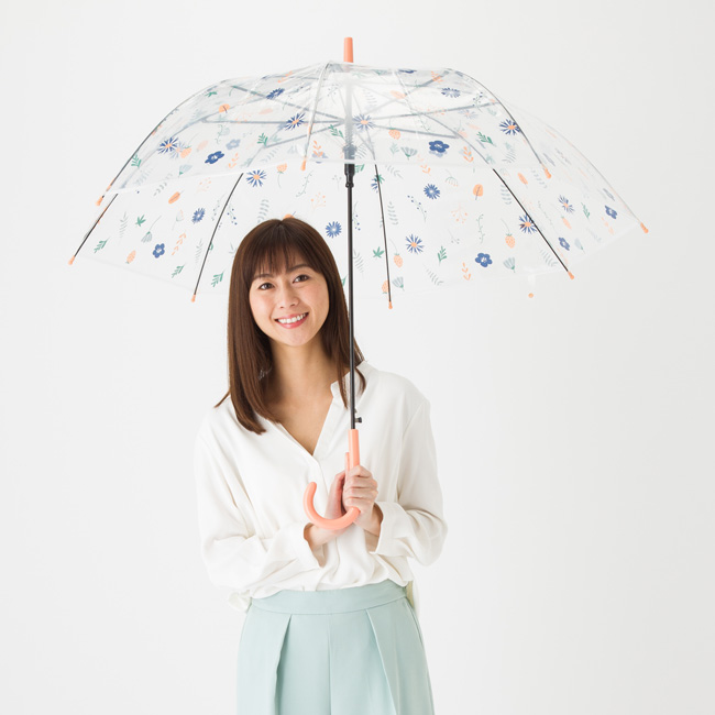 透明ジャンプ 花柄 ビニール傘 傘の専門店 リーベン 透明ジャンプ 花柄 ビニール傘 傘の専門店 リーベン