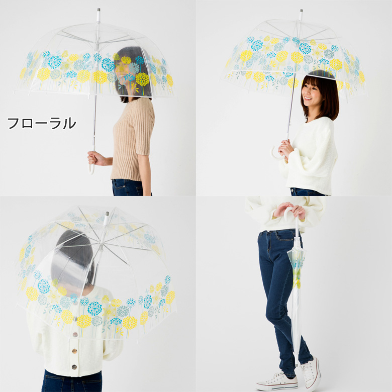 ビニール傘をさす女性モデル