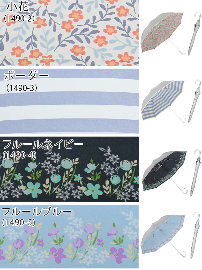 小花、ボーダー、フルールネイビー、フルールブルー